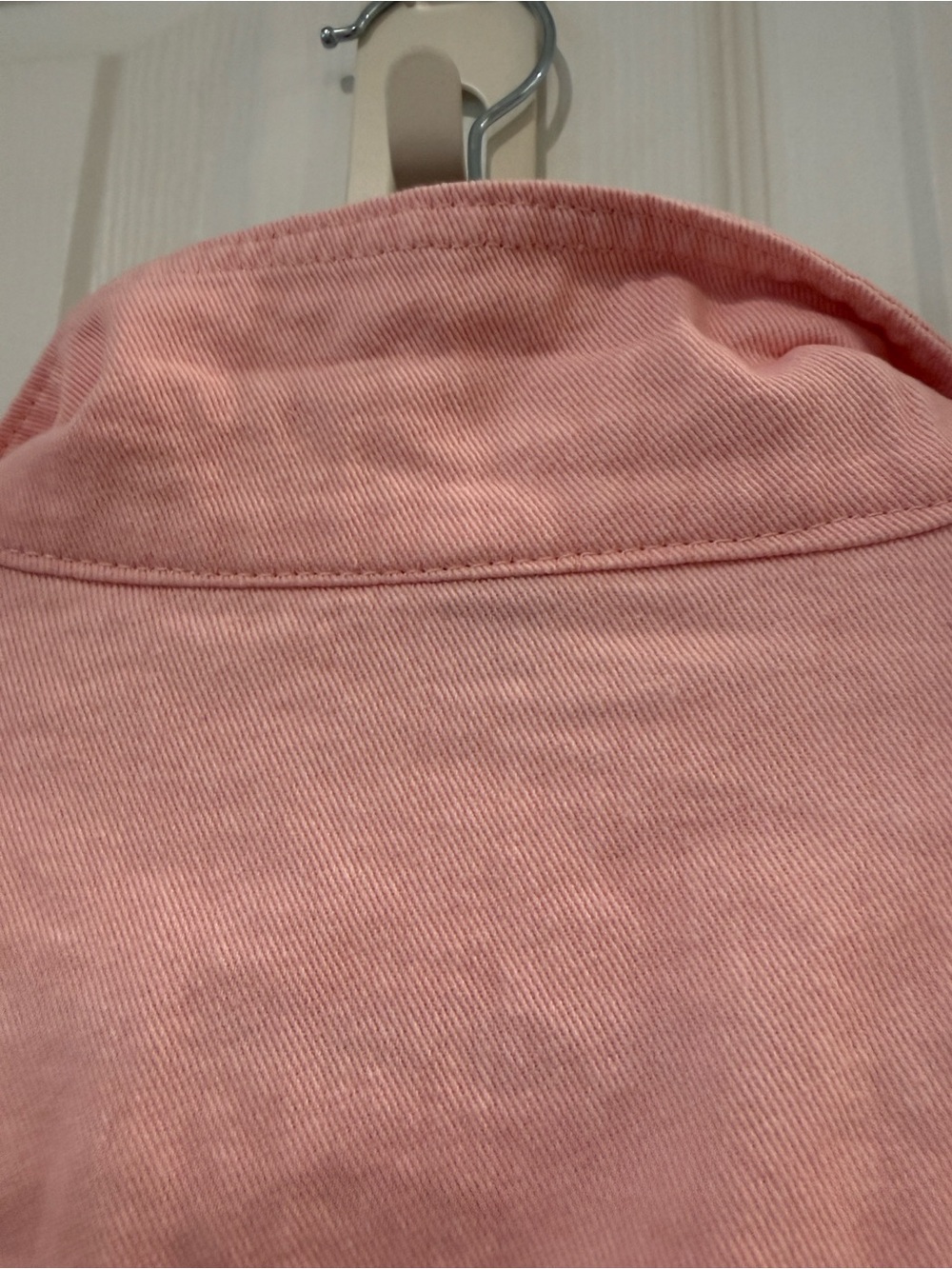 Pink Cropped Button Front Denim Jacket - Picture 5 of 8